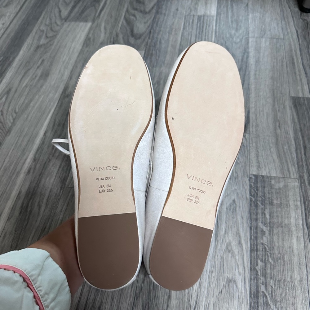NEW Vince Marin Leather Lace-Up Loafer White/Sabbia 8 - Picture 3 of 5